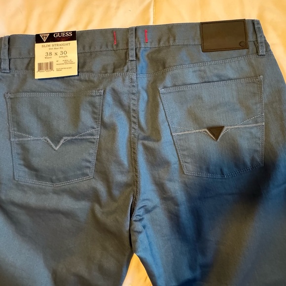 Guess Slim Straight Del Mar Fit Stormy Blue Pant - Picture 9 of 12
